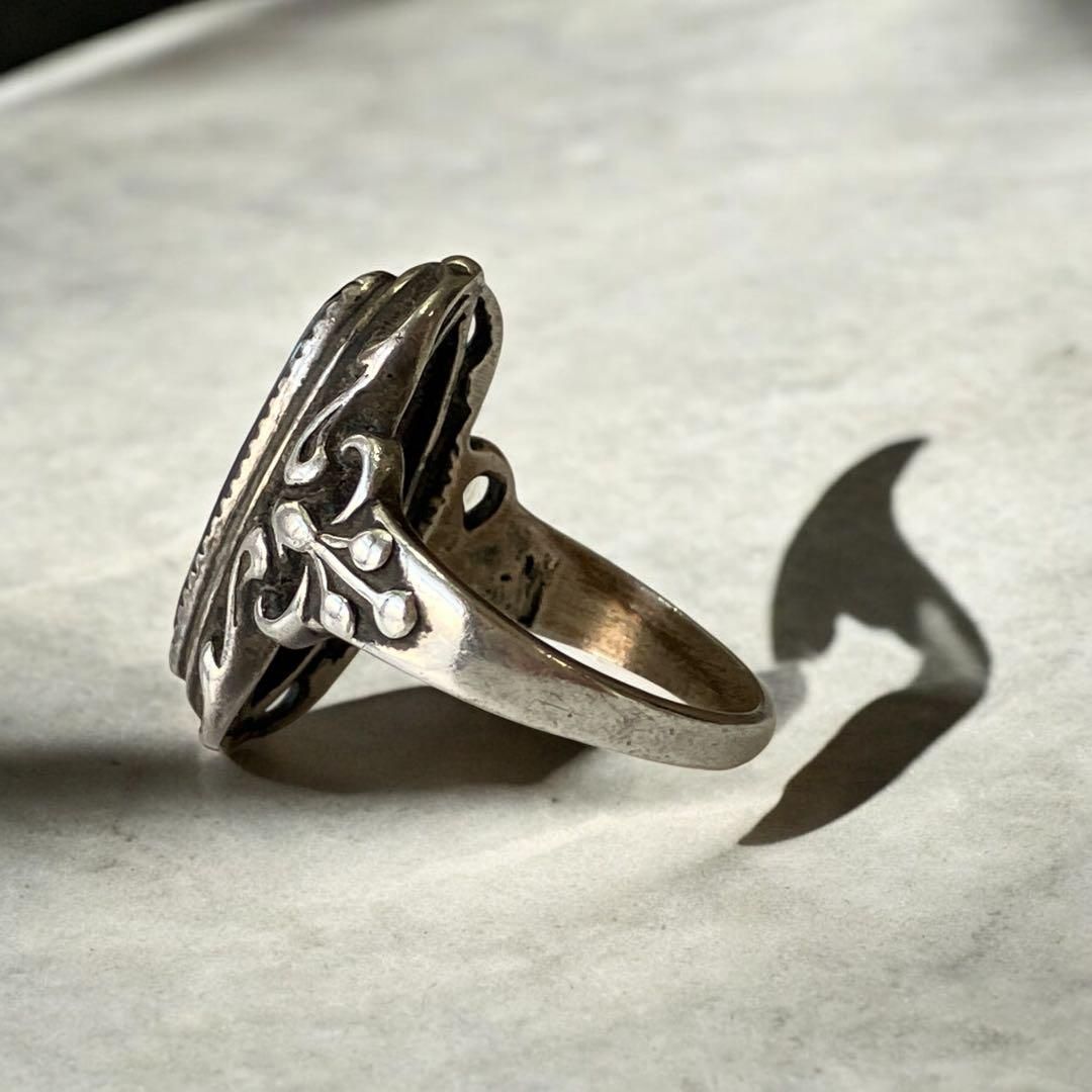 ヘマタイト シルバーリング 925刻印 レディース アクセサリー 銀 指輪