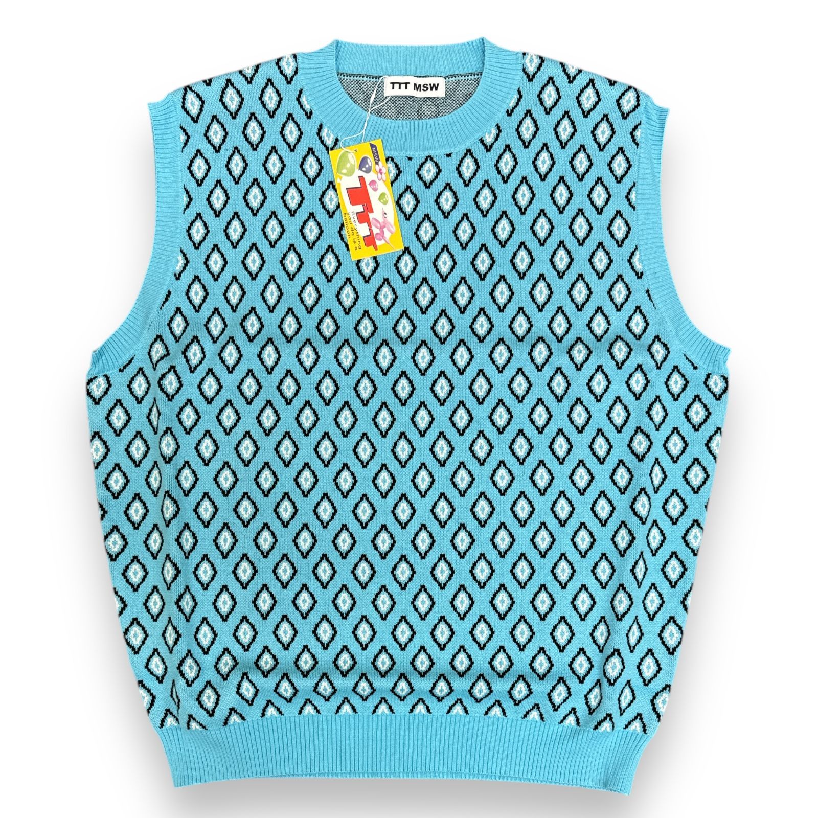 参考上代19800円 未使用品 TTT MSW 23SS Diamond knit polo vest