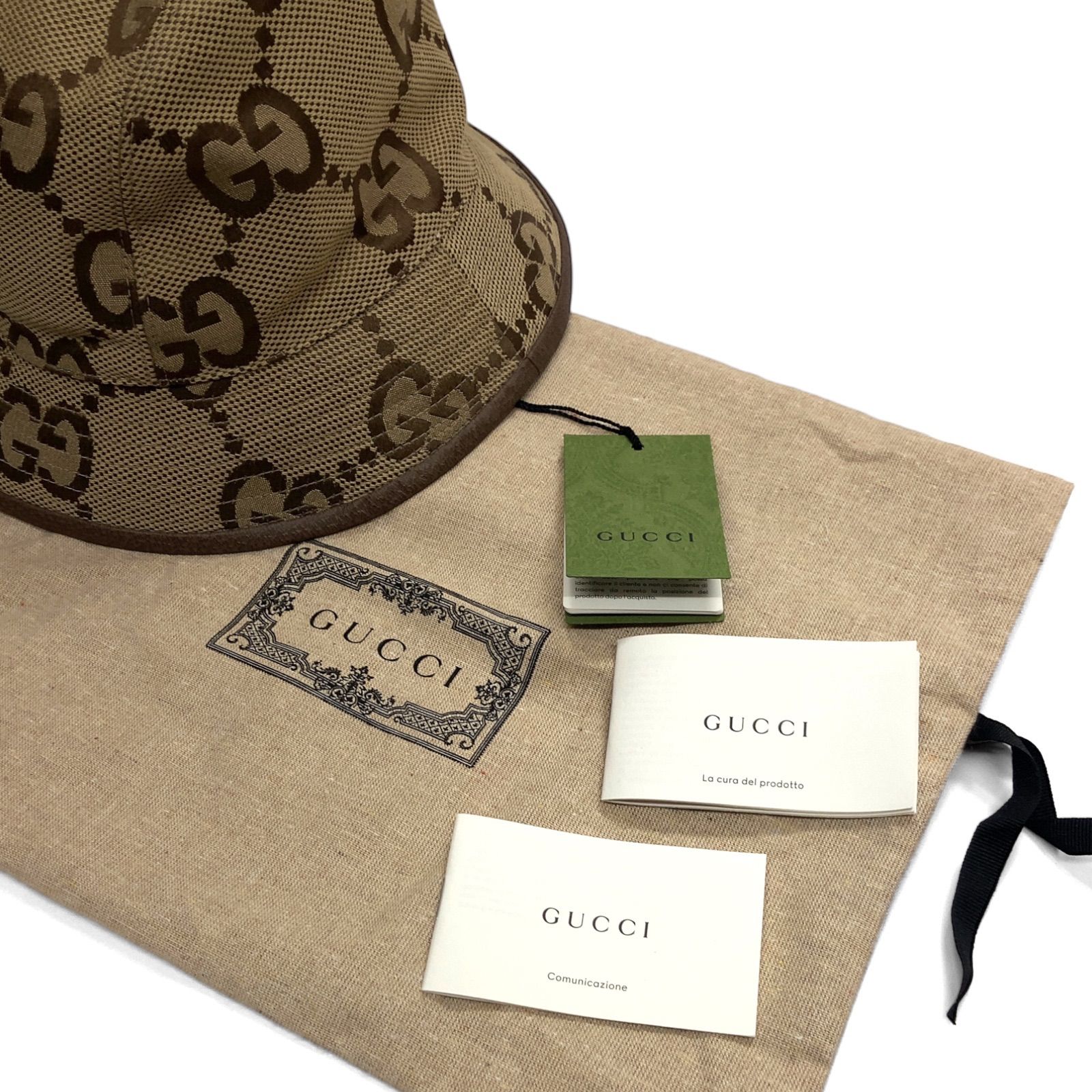GUCCI / グッチ】GGキャンバス × レザートリム バケットハット 【公式
