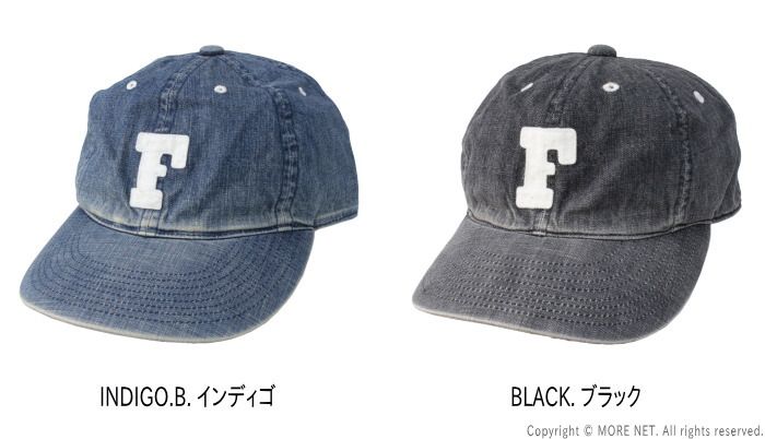 フルカウント FULLCOUNT デニムベースボールキャップ Fパッチ