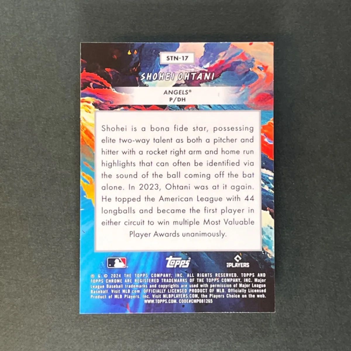 ②大谷翔平 2024 Topps Cosmic Chrome Star In The Night STN-17 