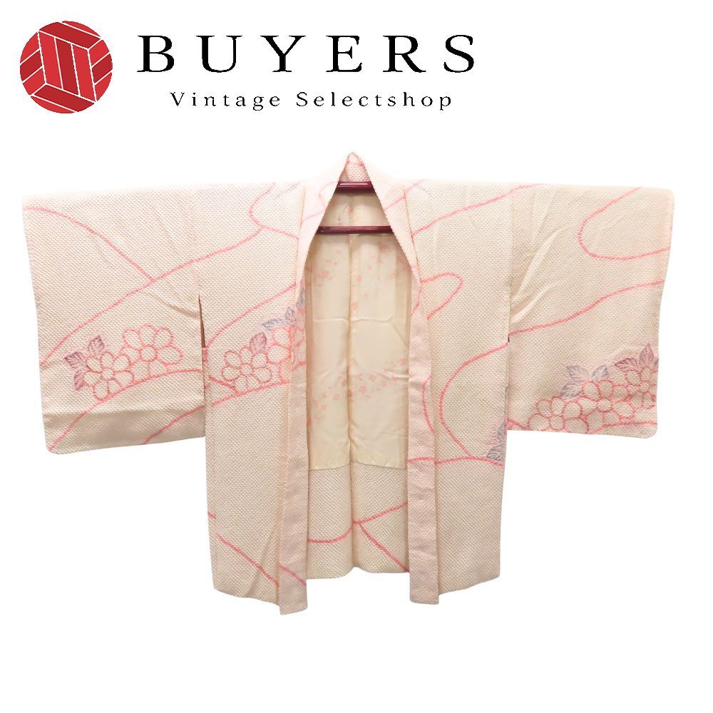 中古】 羽織 総絞り 正絹(金銀糸除く) ピンク系 可愛い お洒落
