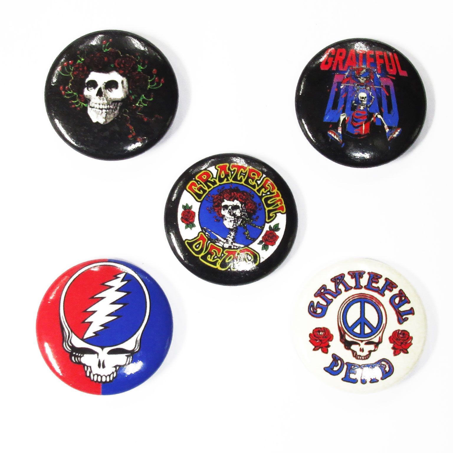 オフィシャル バンド缶バッジ グレイトフルデッド GRATEFUL DEAD 