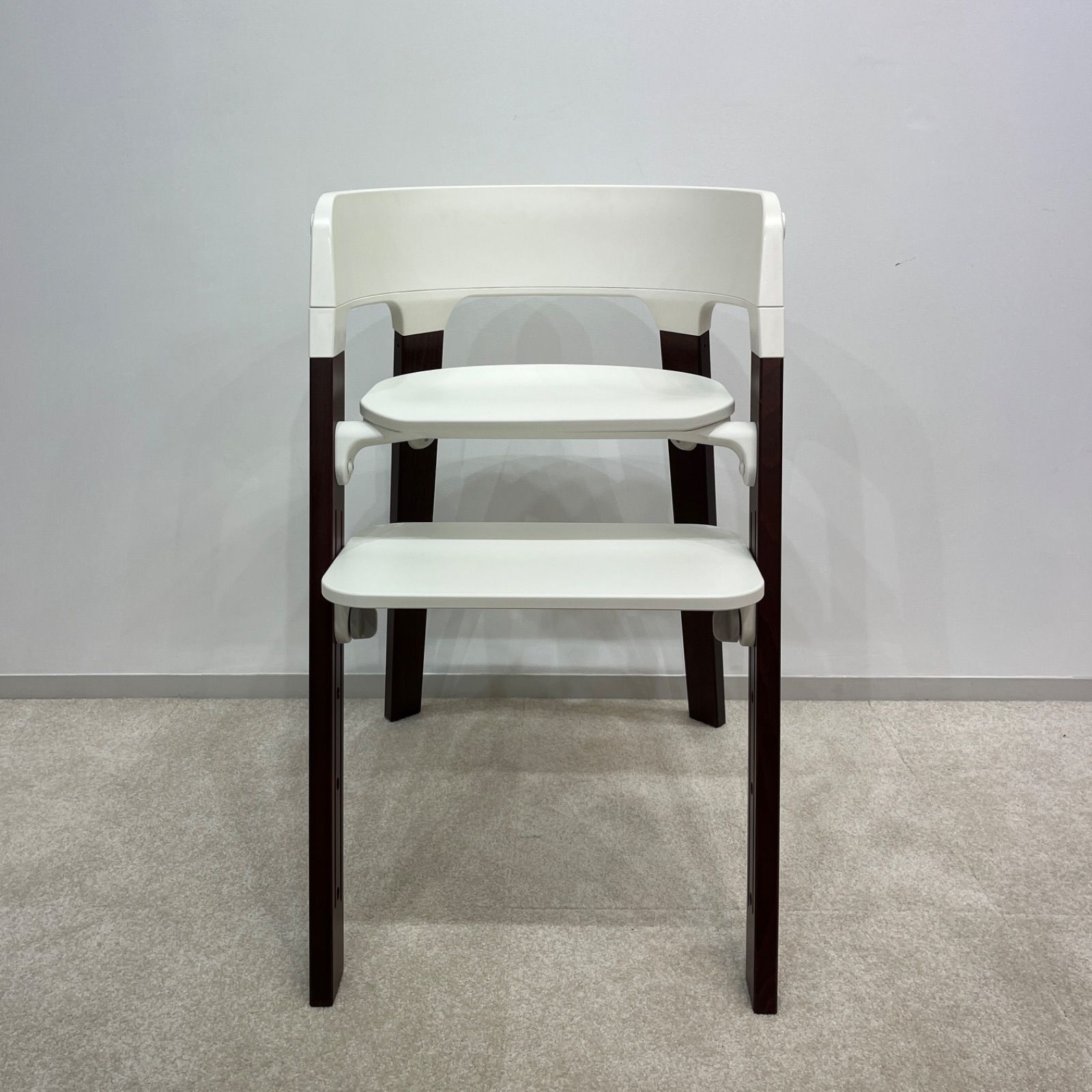 美品】ストッケ STOKKE ステップス チェアー ホワイト×ダークブラウン 