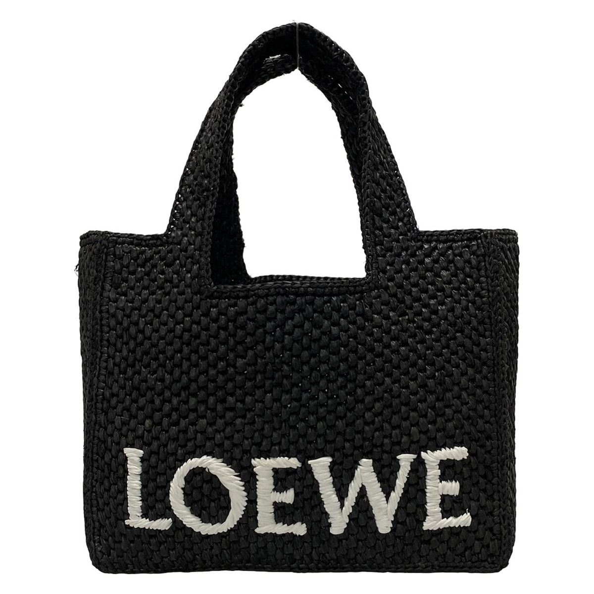 送料無料 店舗 LOEWE(ロエベ) トートバッグ フォント トート スモール 黒 かご バッグ