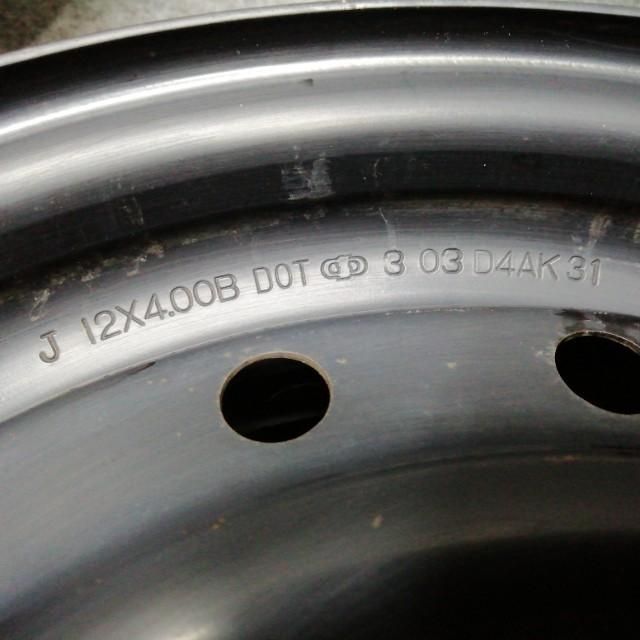 ダイハツ 純正 スチールホイール 黒鉄チン 12インチ 12×4.00B PCD100 +
