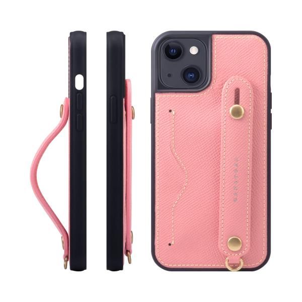 HANATORA] iPhone 14 Plus ケース 本革 グリップケース エンボスレザー