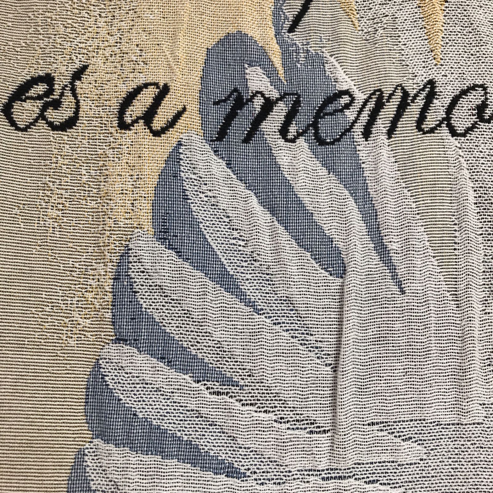 ヨーロッパコマドリ 鳥 マルチカバー ビンテージラグ 158x135