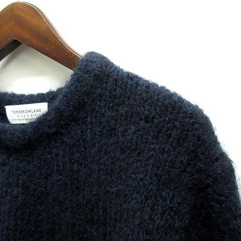 トゥモローランド トリコ TOMORROWLAND tricot アルパカ ウール モヘヤ ニット クルーネック セーター 長袖 ネイビー 紺 XS  - メルカリ