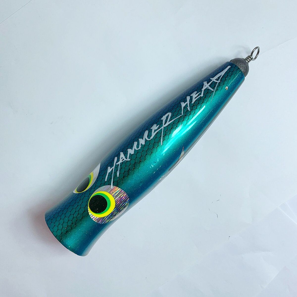 ★★HAMMER HEAD  E CUP 目立つ剥がれあり　ルアー　ポッパー グリーン系 x ブルー系 HAMMER HEAD E CUP 目立つ剥がれあり ルアー ポッパー グリーン
