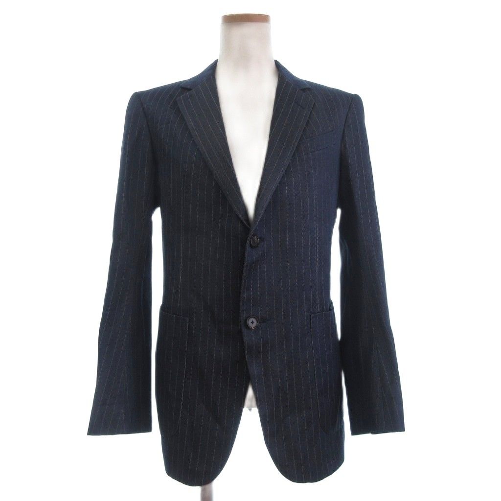 BLAMINK ブラミンク ボタンレス テーラード ジャケット ネイビー