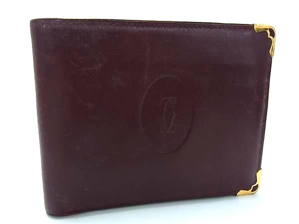 カルティエ　二つ折り財布　マストライン 美品】カルティエ 長財布 マストライン 二つ折り フラップ