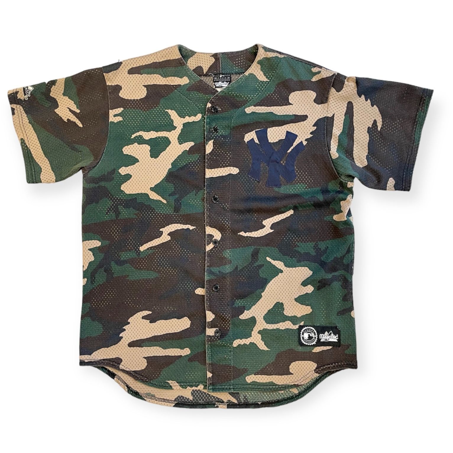 ヴィンテージ  ヤンキース　ユニフォーム　ゲームシャツ　刺繍　グレー　MLB　L ヴィンテージ ヤンキース ユニフォーム ゲームシャツ 刺繍