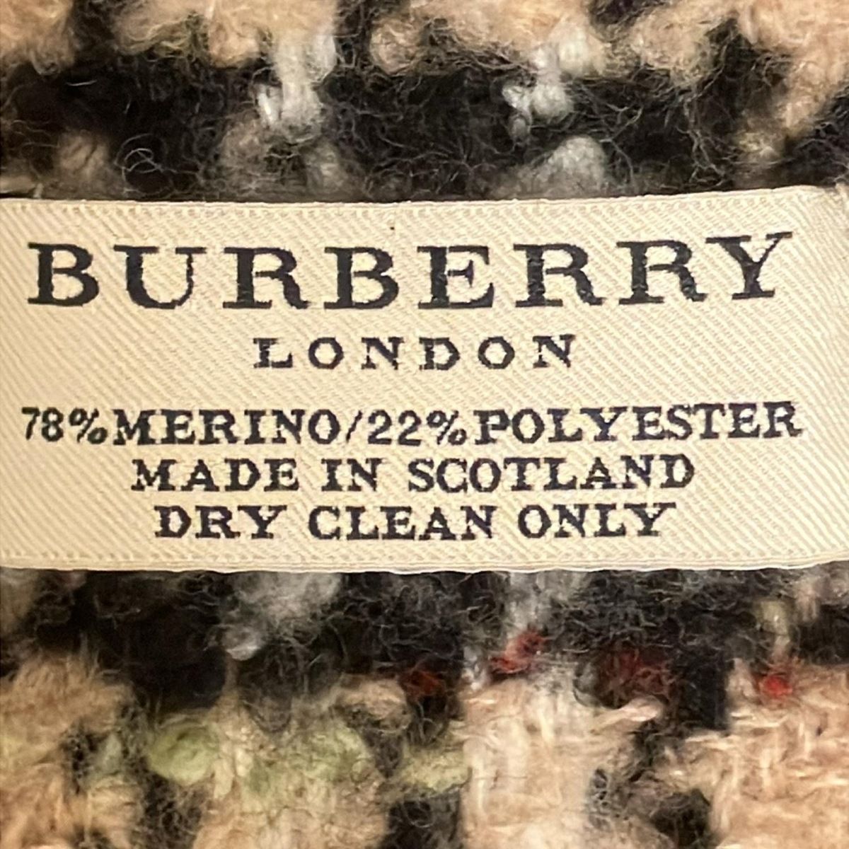 Burberry LONDON(バーバリーロンドン) マフラー - ライトブラウン×黒  