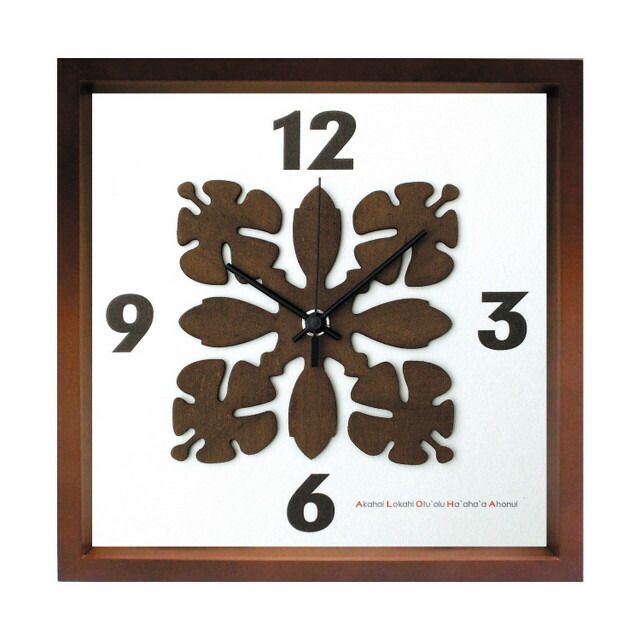 時計 HawaiianQuilt Clock Hawaiian Quilt Clock Hibiscus BR/掛け時計 置き時計 ウォールクロック インテリア 壁掛け 時刻 ギフト プレゼント 新築祝い おしゃれ 飾る かわいい アート Sサイズ