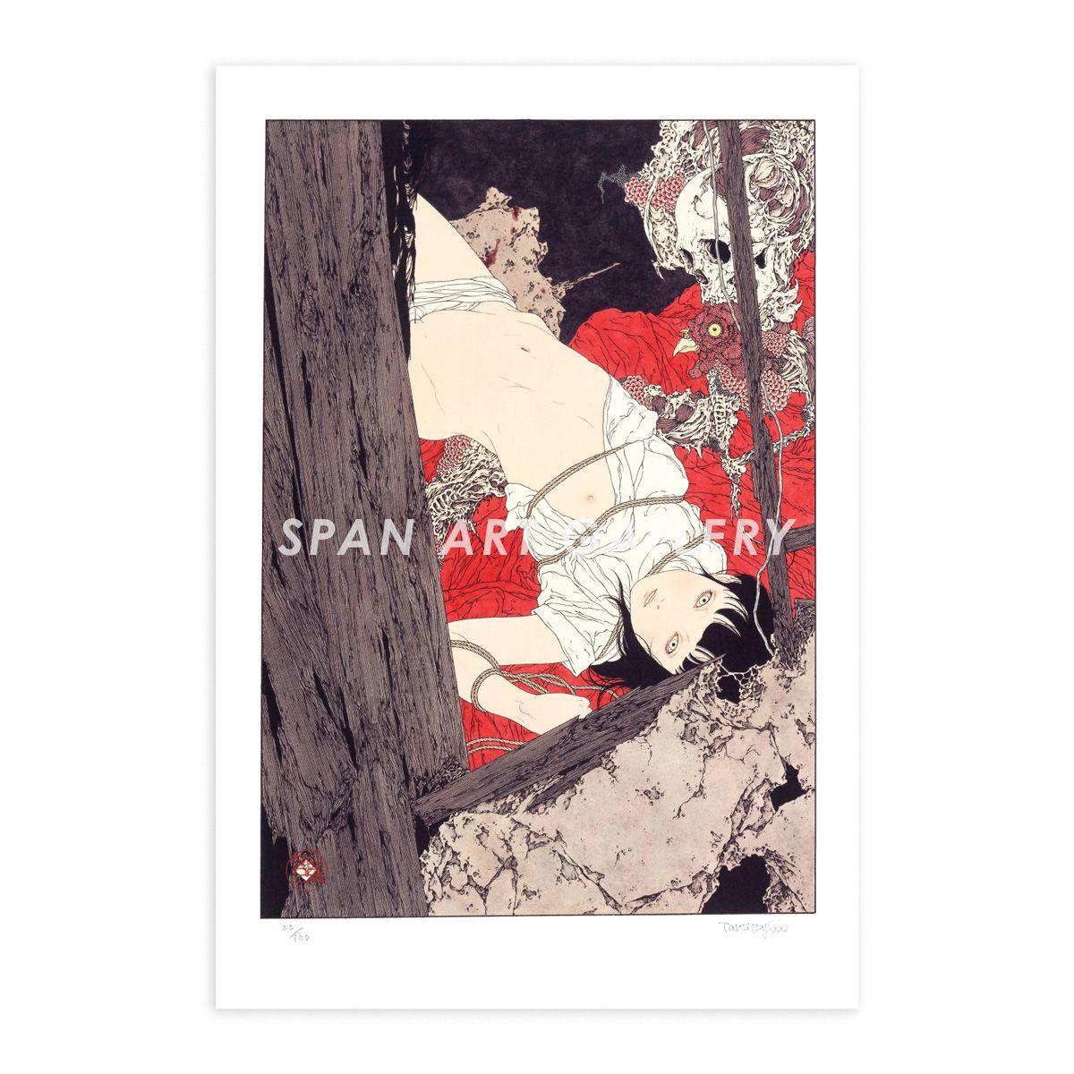 [全冊サイン入]　山本タカト 直筆サイン・エディション入】山本タカト 額付き複製画 No.2「魔