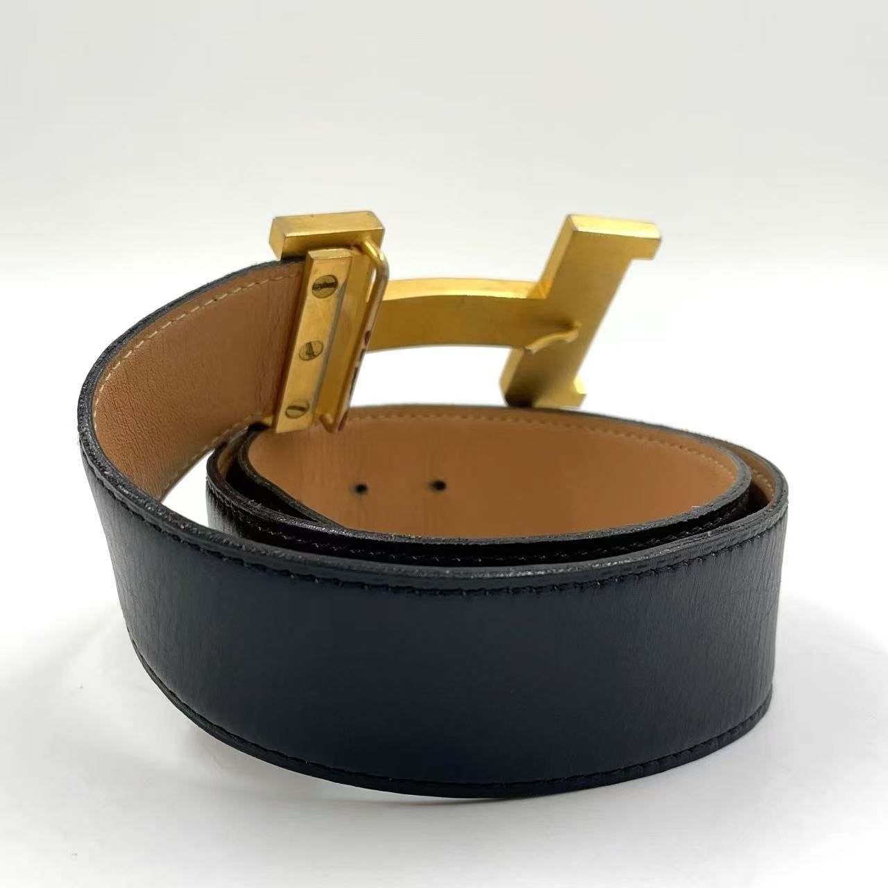 HERMÈS ブラックレザー ベルト ゴールドバックル 楽天市場】【5%OFF】 エルメス ベルト ロマン 95cm ／ 35mm