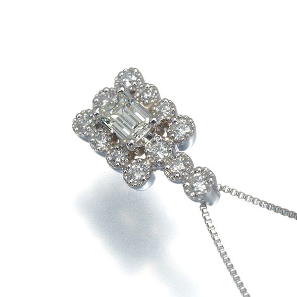 ダイヤ ダイヤモンド 0.24ct/0.15ct 2種カット ネックレス Pt900/Pt850  