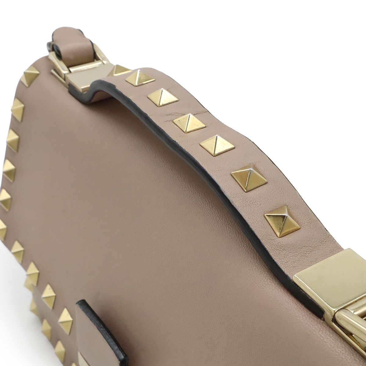 VALENTINO GARAVANI ヴァレンティノ ガラヴァーニ ヴァレンチノ ガラバーニ ロックスタッズ ショルダーバッグ ポシェット レザー ダスティピンク VALENTINO GARAVANI ヴァレンティノ ガラヴァーニ ヴァレンチノ