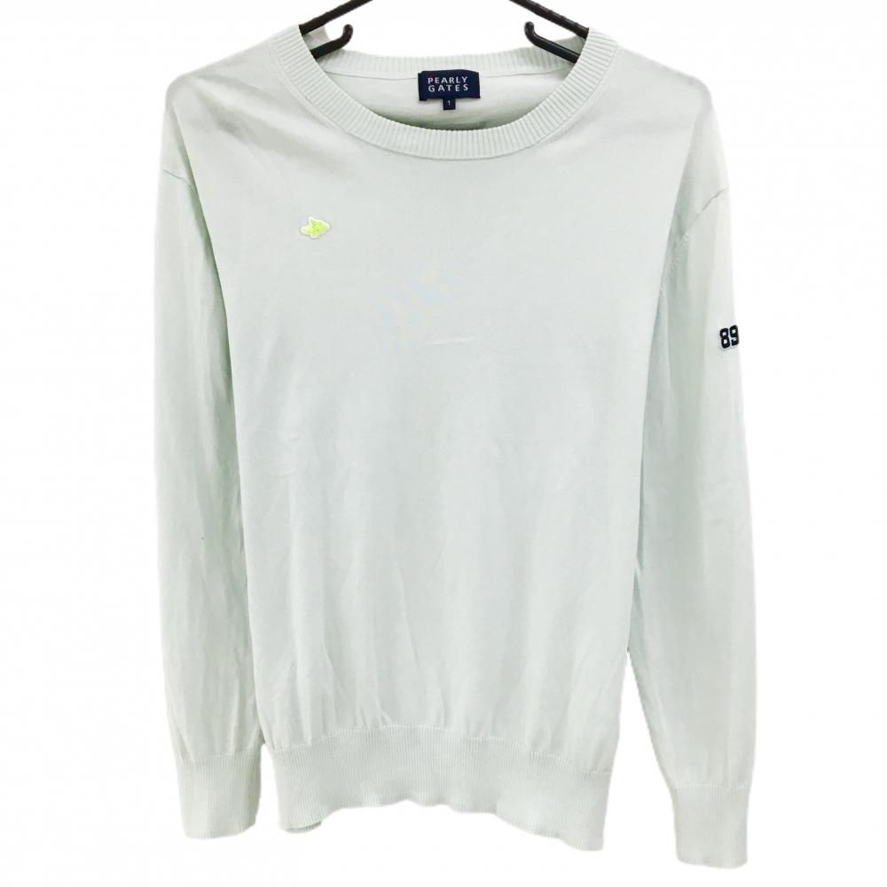 パーリーゲイツ薄手ニット パーリーゲイツ セーター ライトブルー系 胸ロゴ コットン100％ 薄手