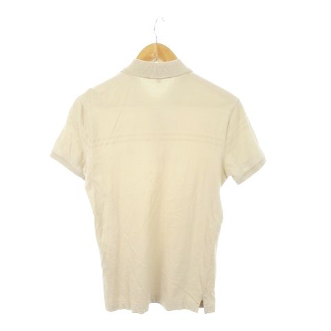 GUCCI ベージュ ポロシャツ Mサイズ GUCCI☆関税込☆ロゴプリント メッシュ ポロシャツ ベージュ