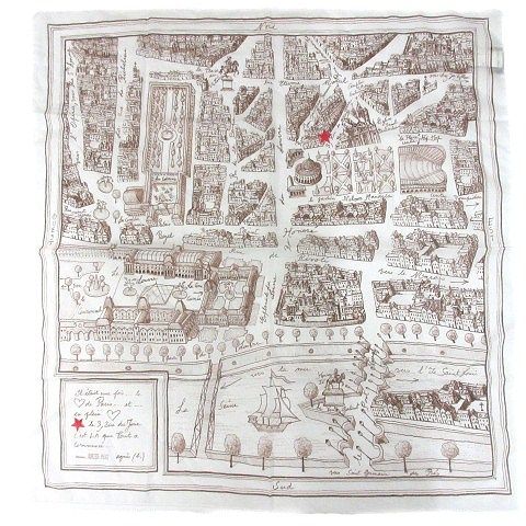 美品　Agnes b　ECHARPE Rue du Jour パリ地図　スカーフ 美品 Agnes b ECHARPE Rue du Jour パリ地図 スカーフ - メルカリ