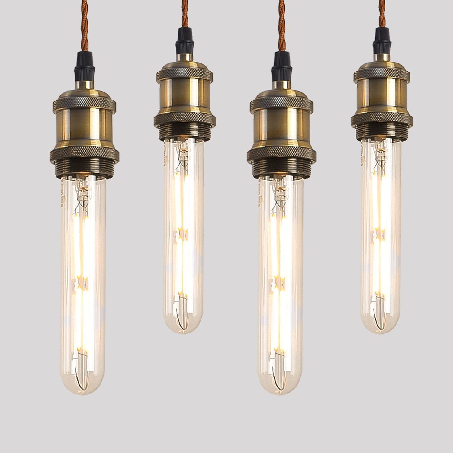 【M1857-69-45】ペンダントライト E26口金 LED電球付き エジソン Amazon.co.jp: 億兆堂 1灯ペンダントライト E26口金 真鍮色 裸電球照明