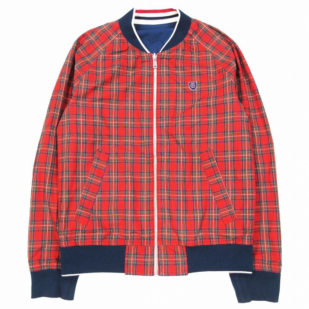 極美品　ブラックレーベルクレストブリッジ　リバーシブル　　チェック　M チェックバックルエンボスクレストブリッジチェックリバーシブル