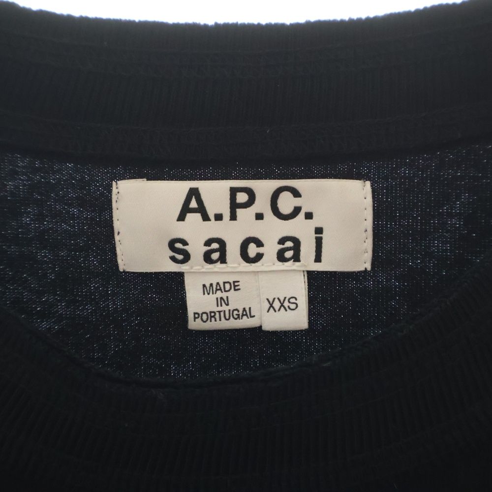 A.P.C (アーペーセー) 21SS ×sacai SIDE ZIP LOGO TEE サカイ サイド