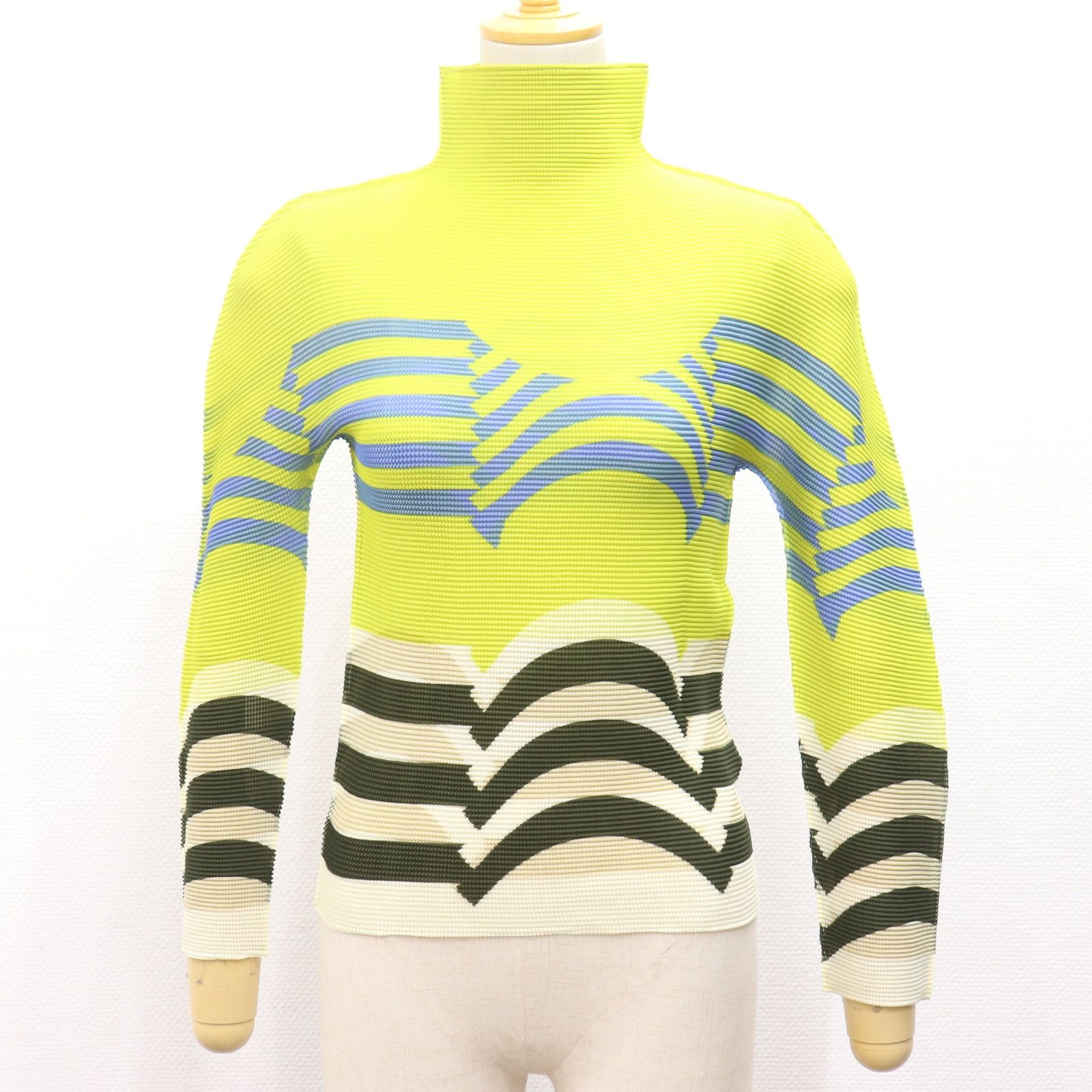 希少✨】プリーツプリーズ タンクトップ ハイネック フリンジ 黄色 3