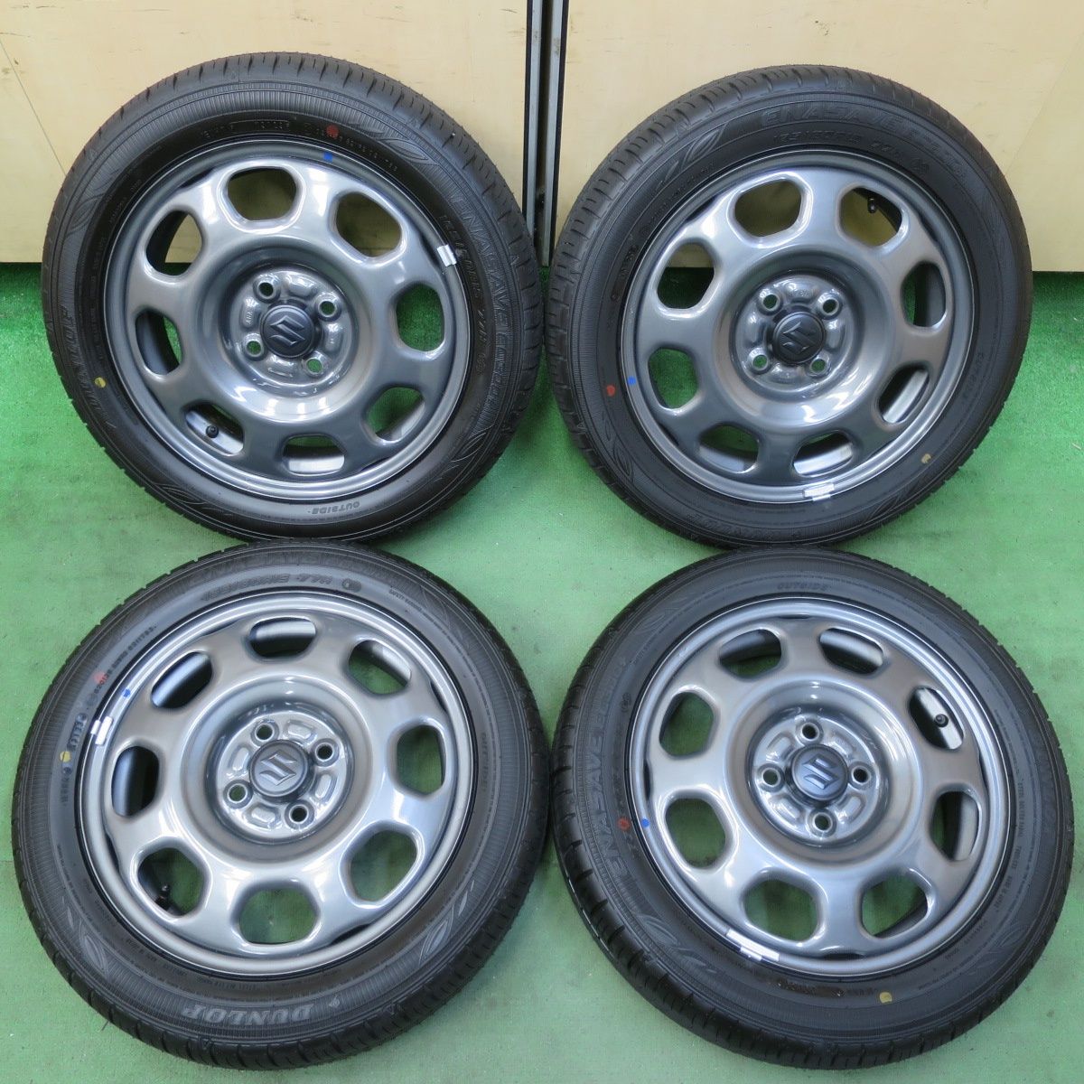ハスラー純正 鉄15インチ 165/60R15 21年製 ダンロップEC300+ 新品 タイヤ交換 スズキ ハスラー ダンロップ(DUNLOP) ENASAVE