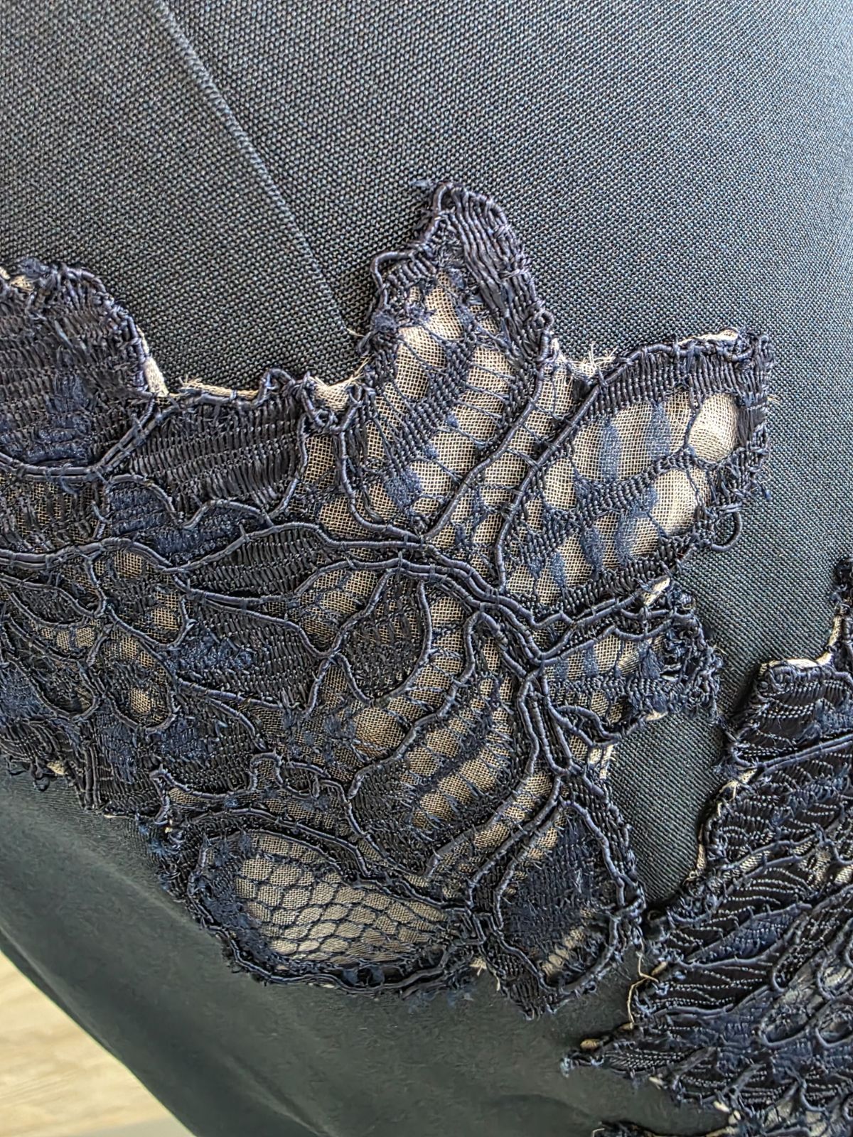 ☆ CELINE セリーヌ 胸元フラワー 刺繍 レース切り替え 半袖
