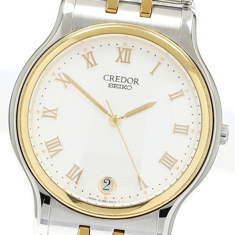 セイコー SEIKO 8J86-6A00 クレドール デイト K18YGベゼル クォーツ