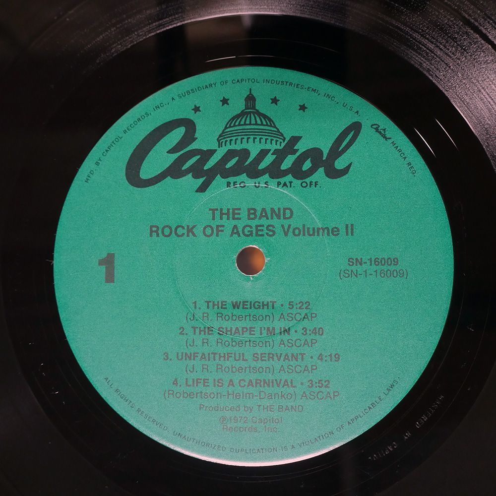 米 US盤 THE BAND/ROCK OF AGES - VOLUME 2/CAPITOL SN16009 LP
