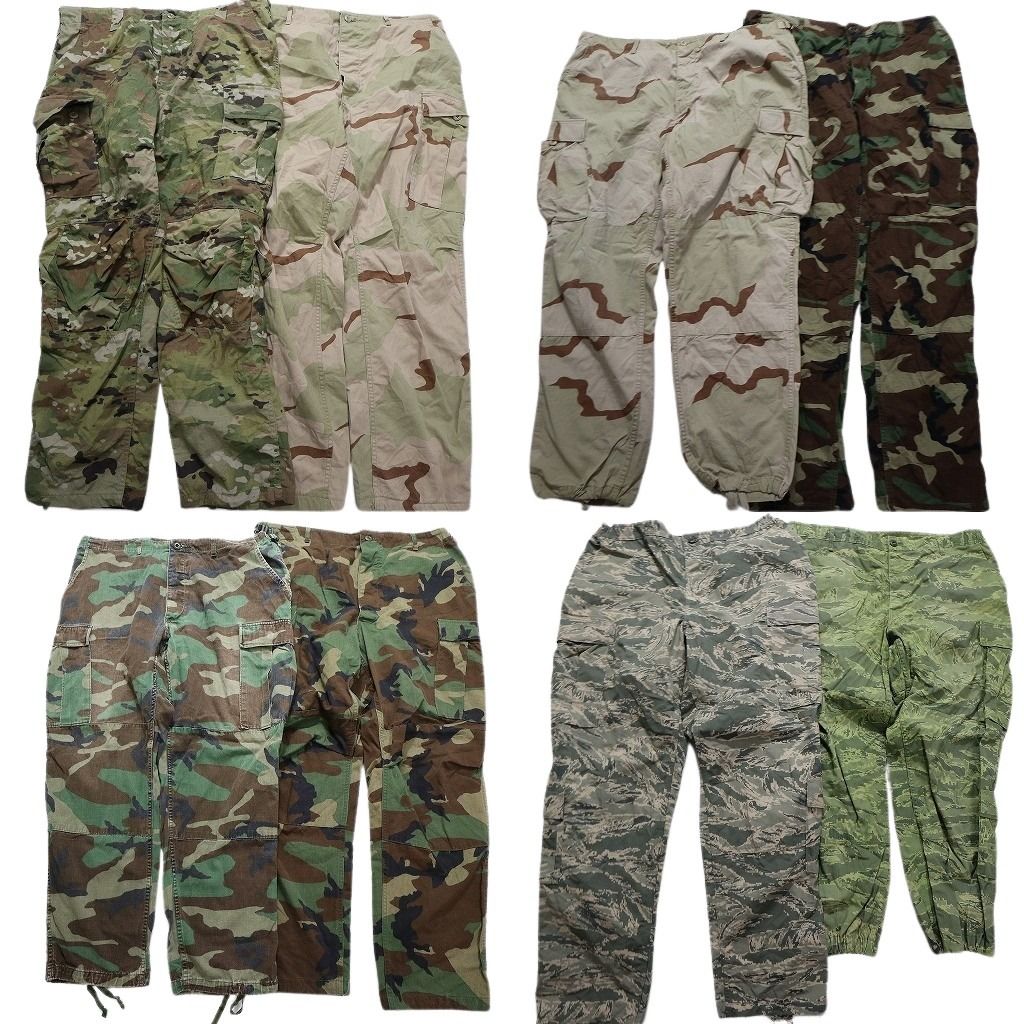 古着卸 まとめ売り 米軍実物 フィールドパンツ カモ柄MIX ミリタリー 8枚セット (メンズ XL /W42 ) デジタルタイガー マルチカム MX0414
