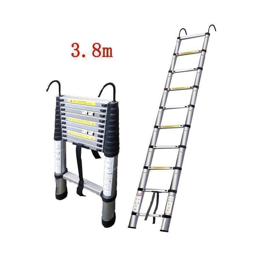 はしご 伸縮 3.8m ハシゴ 梯子 フック付き 耐荷重150kg 家庭用 61その他