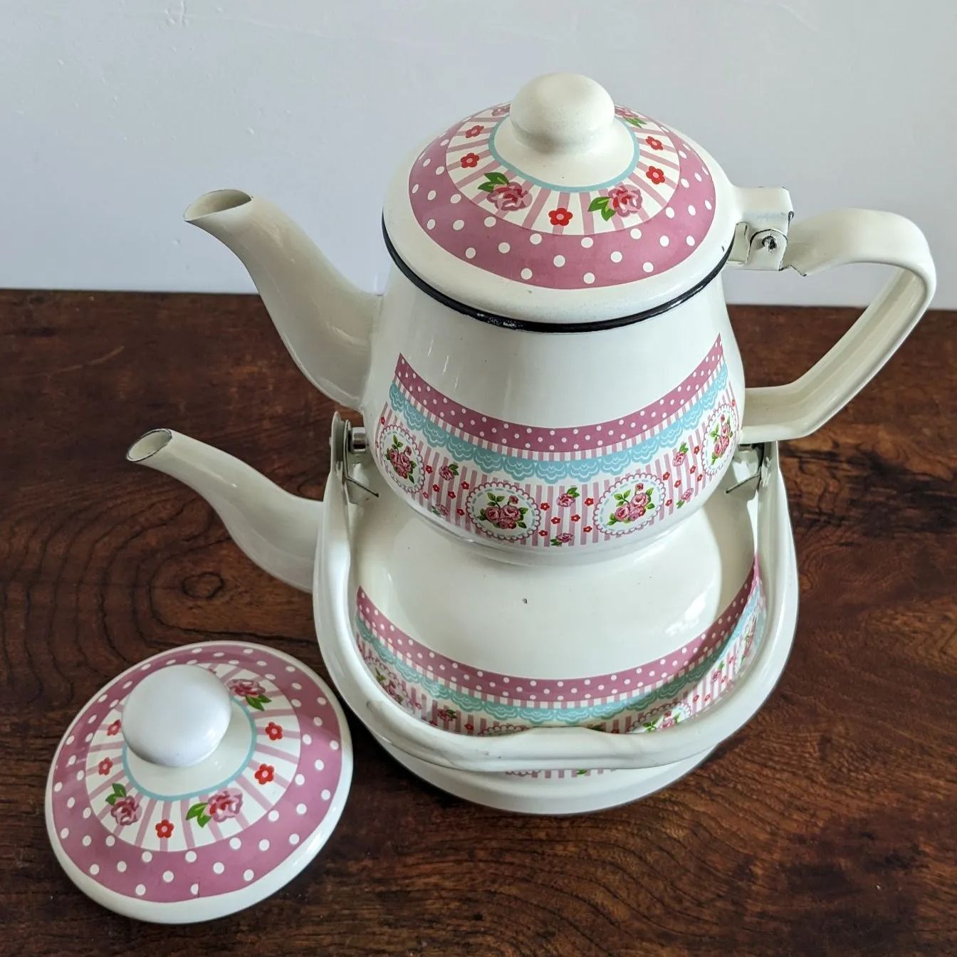  トルコ製 レトロ チャイダンルック 琺瑯ポット 洋菓子型 パン型 製菓 製パン用品