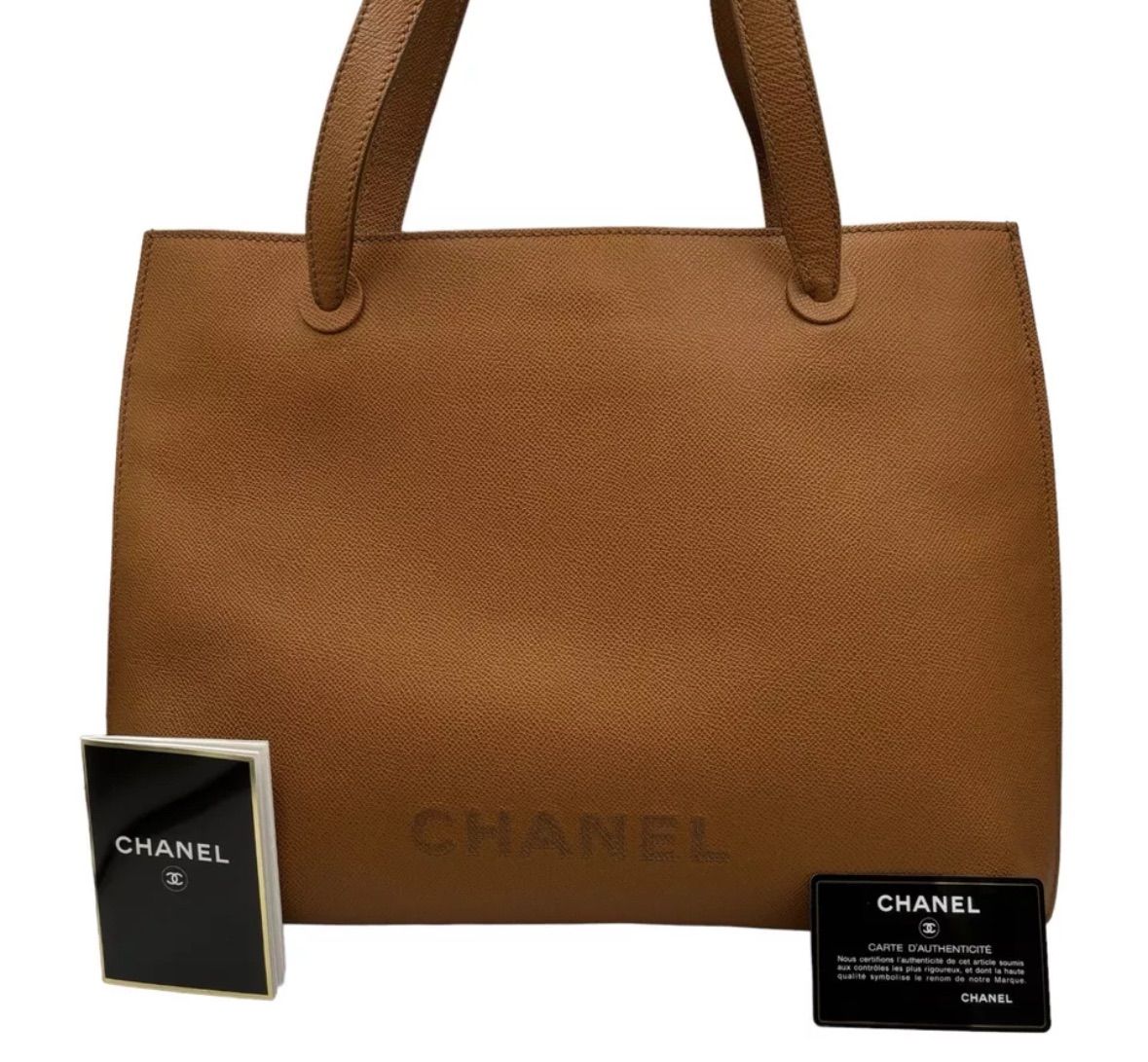 Arabic 90s vintage メッセージtCHANEL トートバッグ キャメル