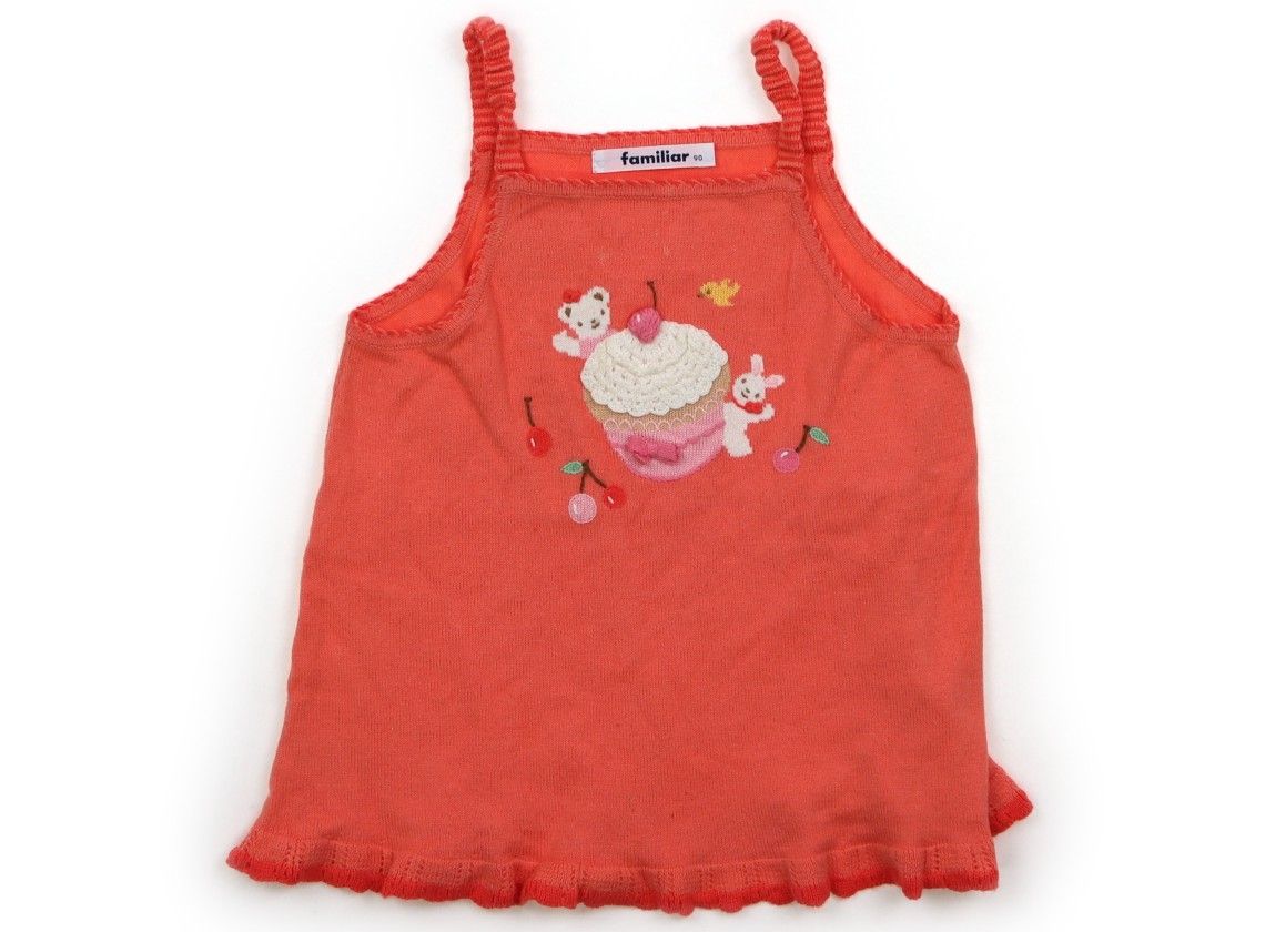 ファミリア familiar タンクトップ・キャミソール 90 女の子 ピンク・白・ケーキ 子供服 ベビー服 キッズ（1246399）