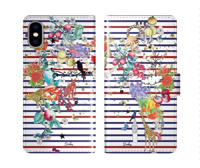スカラー スマホケース Galaxy S24 SC-51E 手帳型 ギャラクシー SC-53E SC-53D SC-56C SC-53B SC-51A SC-42A スマホカバー 全機種対応 scolar キリン ネコ カンガルー フルーツ ストライプ かわ