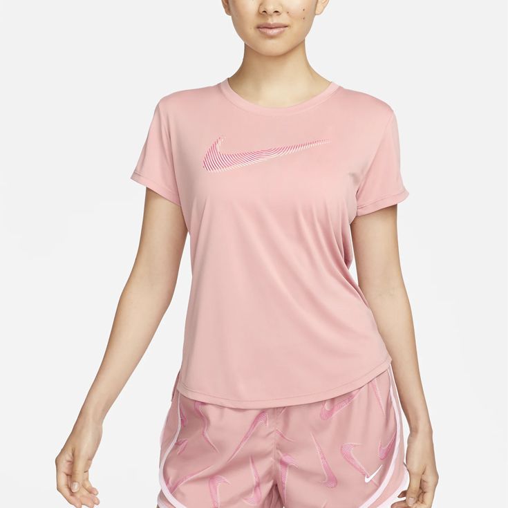 ナイキ nike Dri-FIT スウッシュ ランニングTシャツ 半袖 ウィメンズ レディース 女性【fb4697-618】陸上・ランニング用品 L (618)レブスターダスト