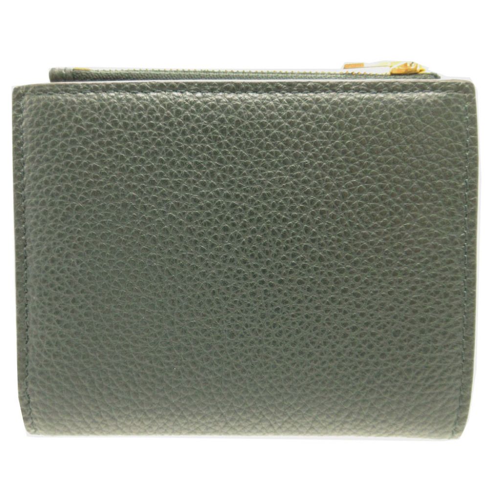 新品同様 マルベリー コンパクトウォレット レザー グリーン 緑