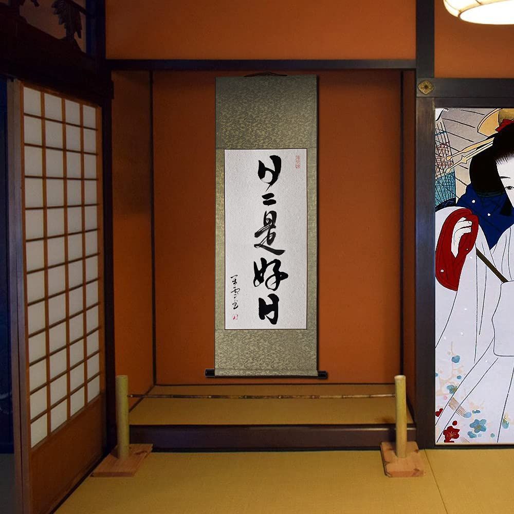 掛軸（かけじく）　掛け軸　書　一行　一行書　床の間　仙龍? Amazon.co.jp: 掛軸（かけじく） 掛け軸 書 一行 一行書 床の間