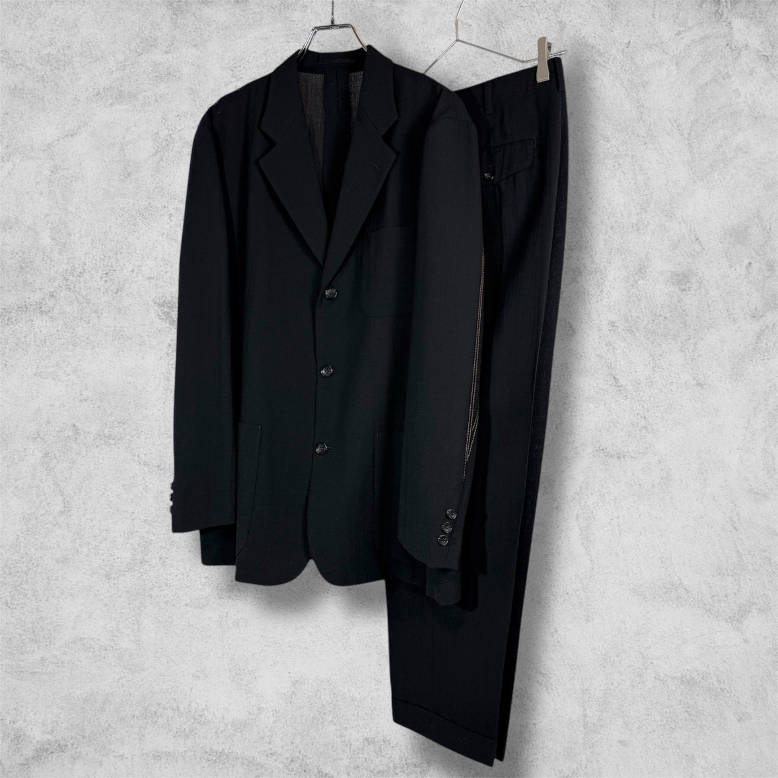 COMME des GARCONS HOMME 1998SS Summer Wool 3B Set-Up - Black