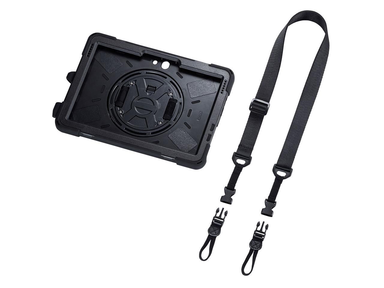 【新品・3営業日で発送】SANWASUPPLY サンワサプライ SurfaceGo2 耐衝撃ケース(ハンドル、スタンド、ショルダーベルト付き) PDA-SF7BK