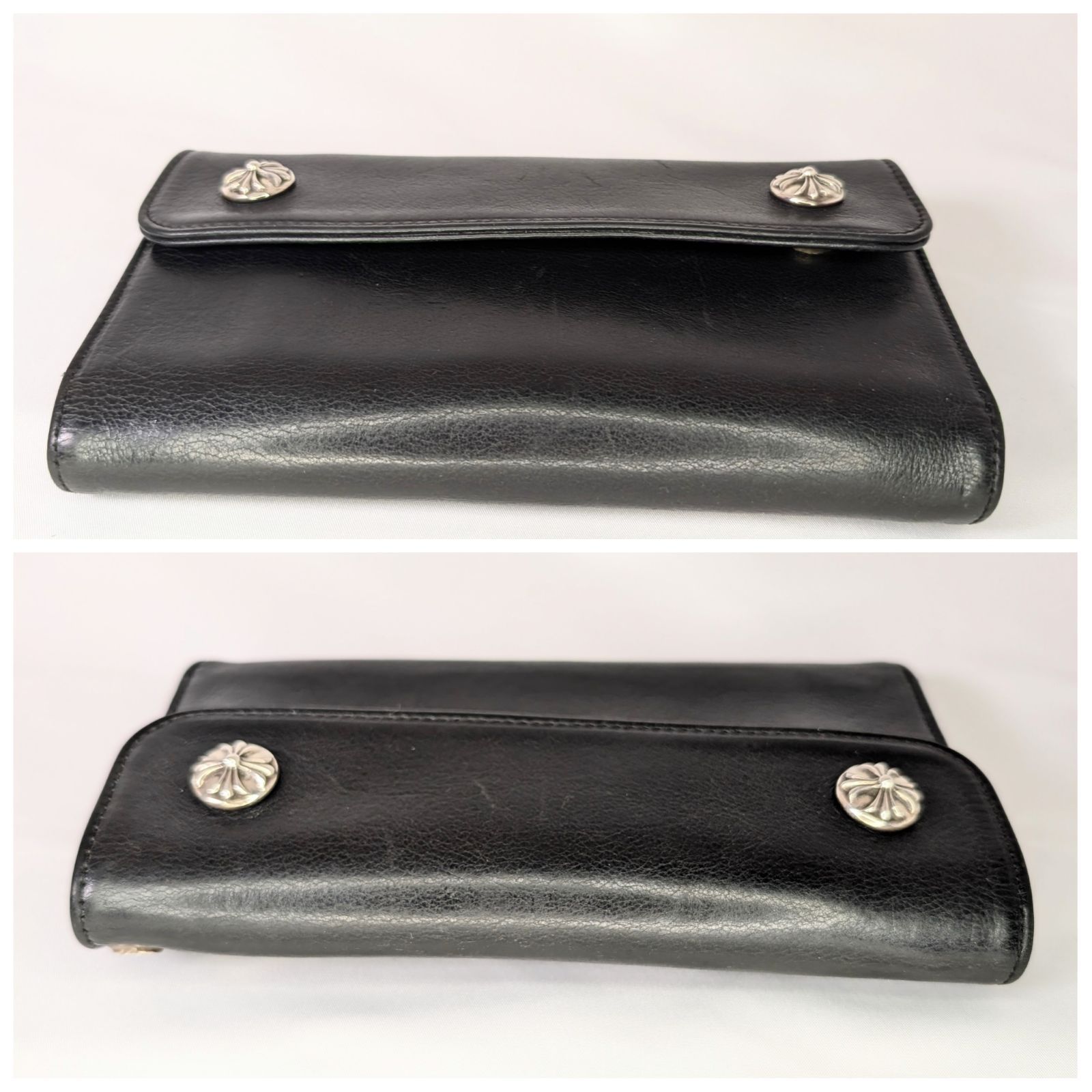 ChromeHearts クロムハーツ】CHプラスボタン ウェーブウォレット 三 