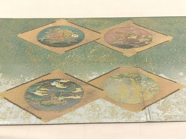 正絹　アコヤ貝　袋帯　金箔　琵琶図 袋帯 正絹 本金箔 - メルカリ