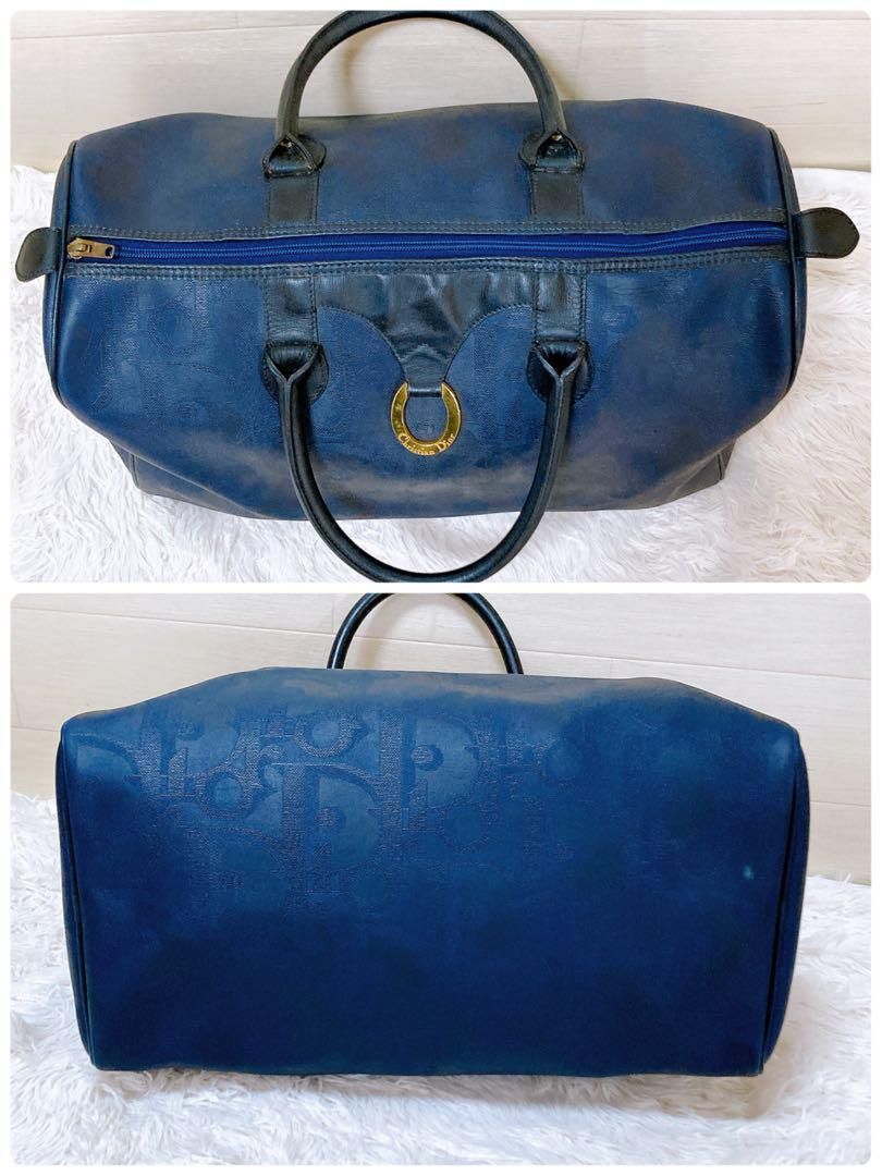 クリスチャンディオール　トロッター　PVC ボストンバッグ　ネイビー Christian Dior クリスチャンディオール ミニボストンバッグ