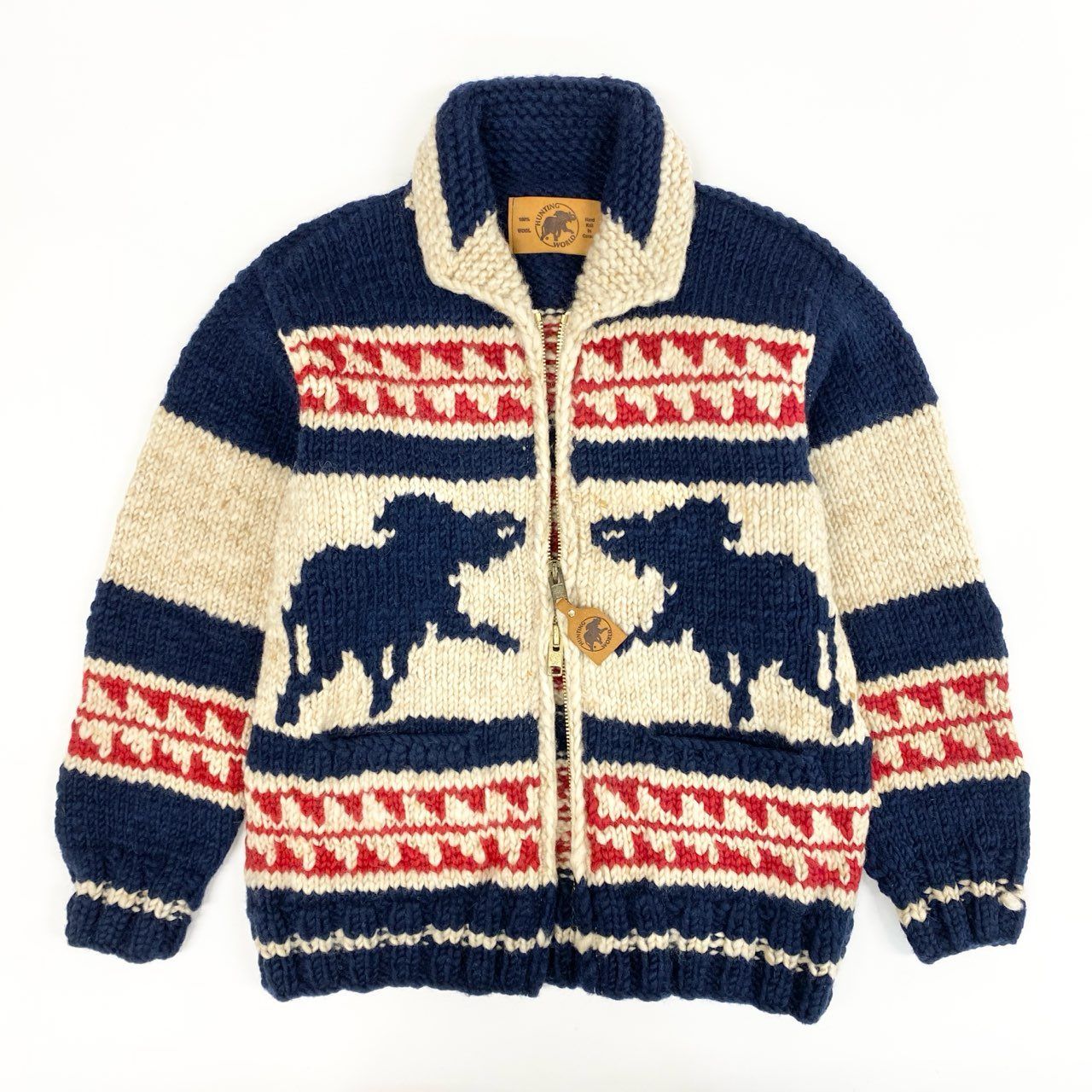 37i30《美品》HUNTING WORLD ハンティングワールド カウチンセーター