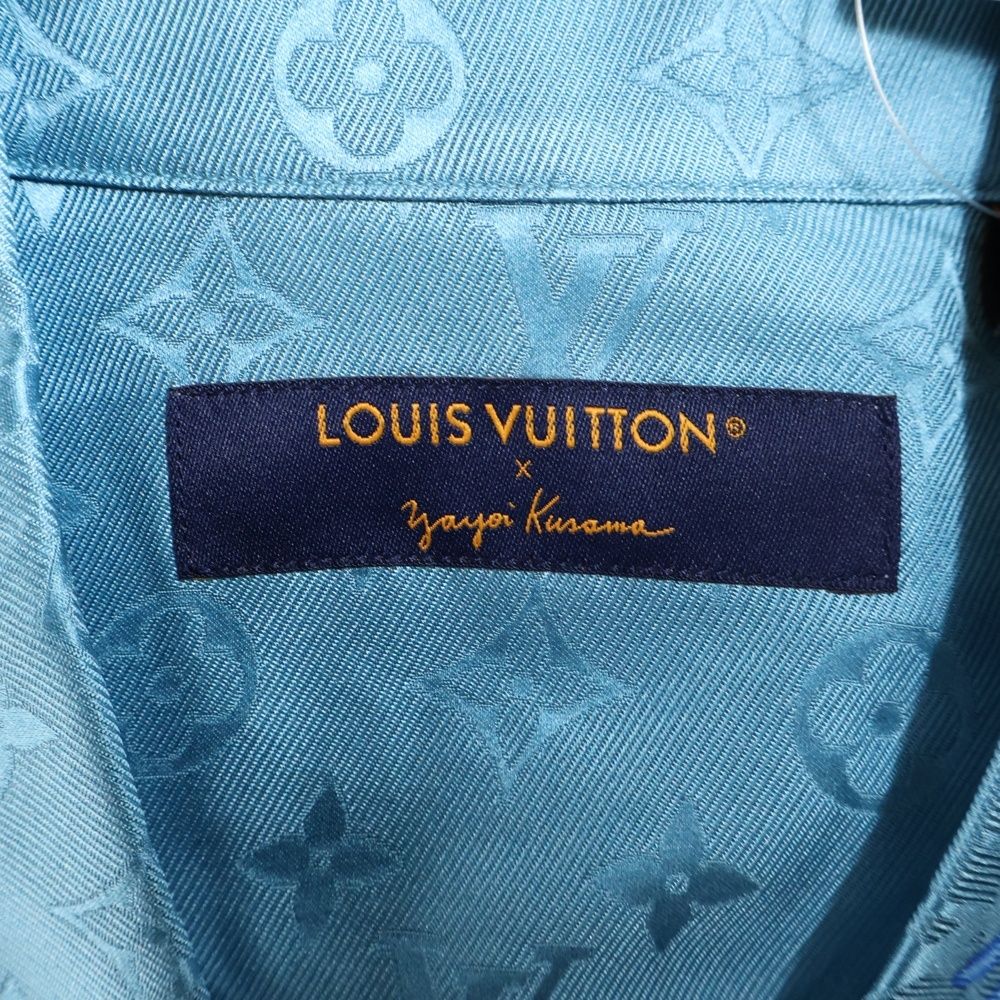 LOUIS VUITTON ルイヴィトン ×YK Monogram Face Shirt RM232H V36 HOS31W ×草間彌生 モノグラムフェイスプリント半袖シャツ ライトブルー KARIMZIABAT_FR
